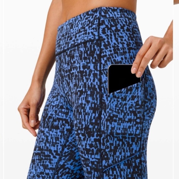 Lululemon Speed Up Tight 28" Urban Block Wild Bluebell Black size 4 - Picture 4 of 15